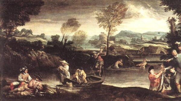 Fishing by Annibale Carracci, hand-painted oil painting reproduction