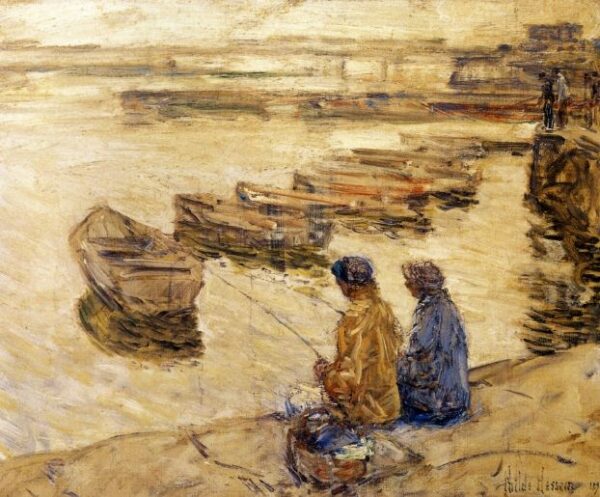 Fishing by Frederick Childe Hassam, hand-painted oil painting reproduction