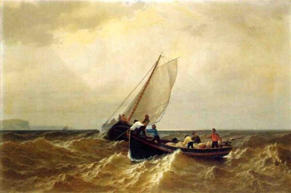 Fishing Boat in the Bay of Fundy by William Bradford, hand-painted oil painting reproduction