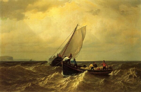 Fishing Boats on the Bay of Fundy by William Bradford, hand-painted oil painting reproduction
