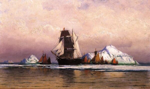 Fishing Fleet off Labrador by William Bradford, hand-painted oil reproduction