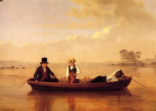 Fishing Party on Long Island Sound off New Rochelle by James Goodwyn Clonney, hand-painted oil reproduction