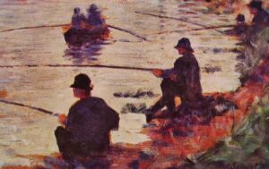 Fishing in the Seine by Georges Pierre Seurat, hand-painted oil painting reproduction