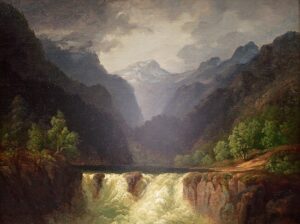 Fjellandskap Med Fossestryk by Thomas Fearnley, hand-painted oil painting reproduction
