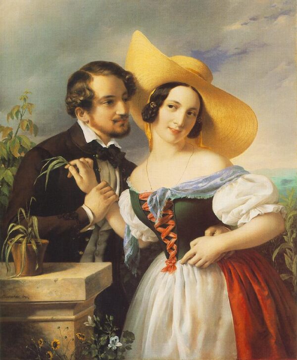Flirtation by Miklós Barabás, hand-painted oil painting reproduction