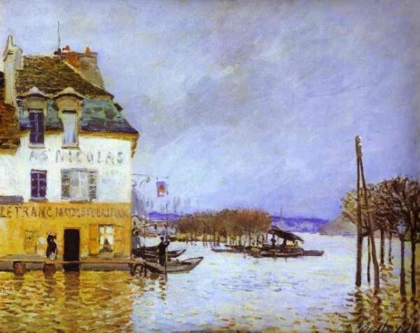 Flood at Port-Marly by Alfred Sisley, hand-painted oil painting reproduction