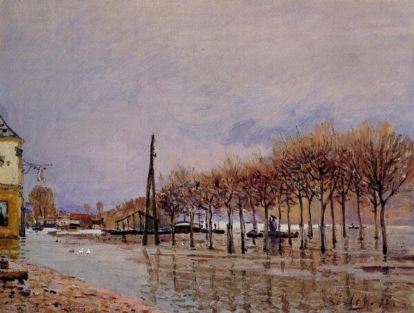 Flood at Port-Marly II by Alfred Sisley, hand-painted oil painting reproduction