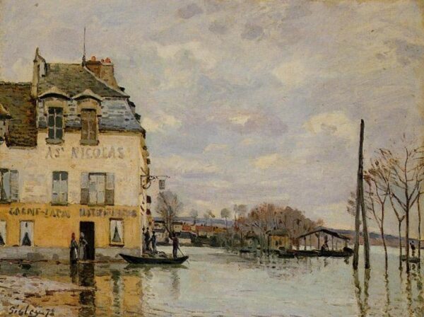 Flood at Port-Marly III by Alfred Sisley, hand-painted oil painting reproduction