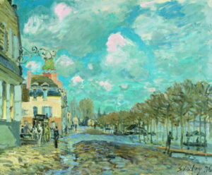 Flood at Port-Marly IV by Alfred Sisley, hand-painted oil painting reproduction