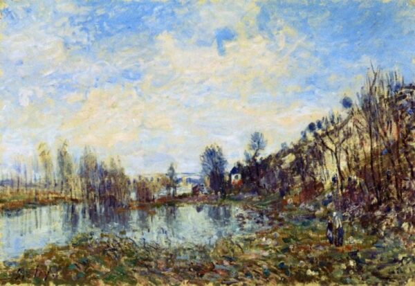 Flooded Field by Alfred Sisley, hand-painted oil painting reproduction