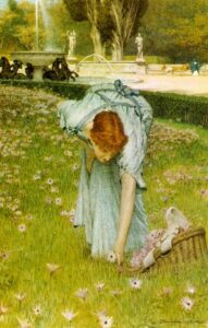 Flora, Spring in the Gardens of the Villa Borghese by Lawrence Alma-Tadema, hand-painted oil painting reproduction