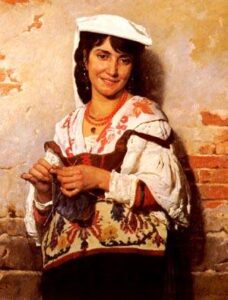 Florentin Jeune Fille Italienne by Léon Bonnat, hand-painted oil painting reproduction