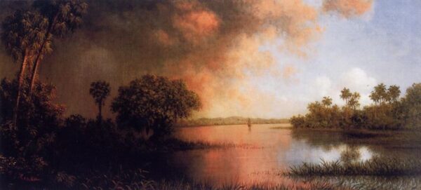 Florida River Scene by Martin Johnson Heade, hand-painted oil painting reproduction