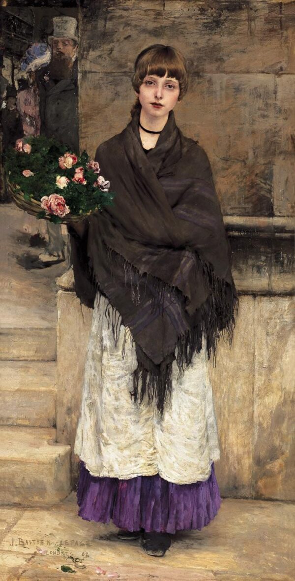 Flower-Seller in London by Jules Bastien-Lepage, hand-painted oil painting reproduction
