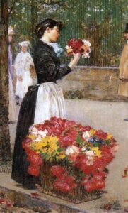 Flower Girl by Frederick Childe Hassam, hand-painted oil painting reproduction
