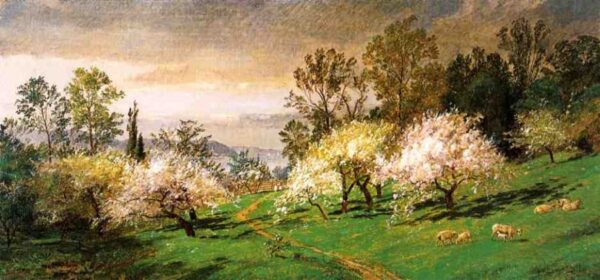 Flowering Trees by Jasper Francis Cropsey, hand-painted oil reproduction