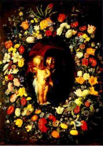 Madonna and Child Wreathed in Flowers by Jacob Jordaens