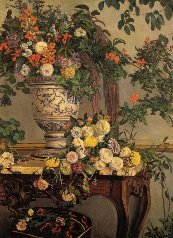 Flowers by Jean Frédéric Bazille, hand-painted oil painting reproduction