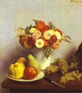 Flowers and Fruit by Henri Fantin-Latour, hand-painted oil painting reproduction