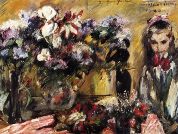Flowers and Wilhelmine by Lovis Corinth, hand-painted oil painting reproduction