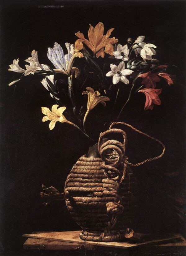 Flowers in a Flask by Guido Cagnacci, hand-painted oil painting reproduction