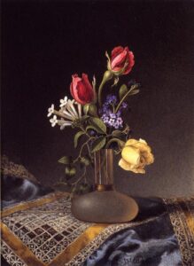 Flowers in a Frosted Vase by Martin Johnson Heade, hand-painted oil painting reproduction