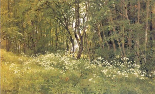 Flowers on the Edge of a Wood by Ivan Shishkin, hand-painted oil painting reproduction