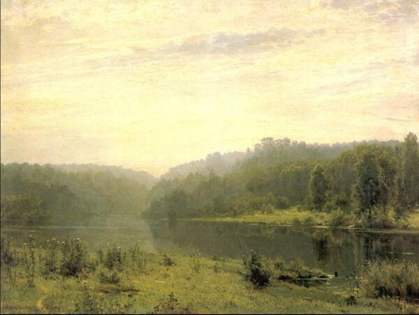 Foggy Morning by Ivan Shishkin, hand-painted oil painting reproduction
