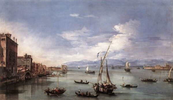The Lagoon from the Fondamenta Nuove by Francesco Guardi, hand-painted oil painting reproduction