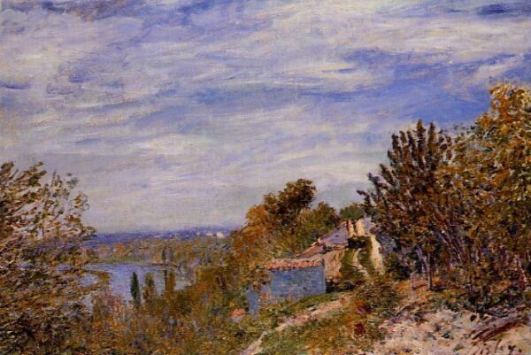 Footpath in the Gardens at By by Alfred Sisley, hand-painted oil painting reproduction