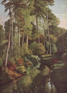 Forest Brook With Deer by Gustave Courbet, hand-painted oil painting reproduction