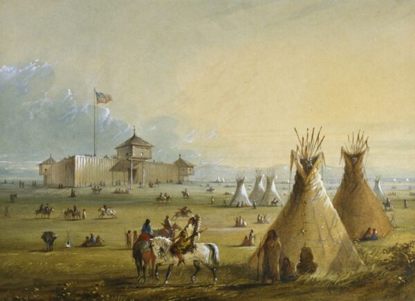 Fort Laramie II by Alfred Jacob Miller, hand-painted oil painting reproduction