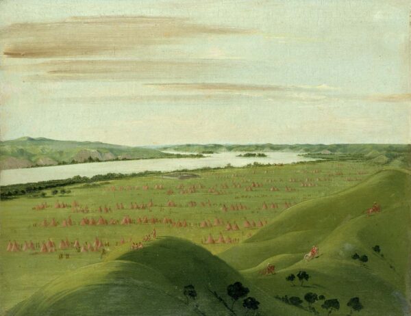 Fort Pierre, Mouth of the Teton River, 1200 Miles Above Saint Louis by George Catlin, hand-painted oil painting reproduction