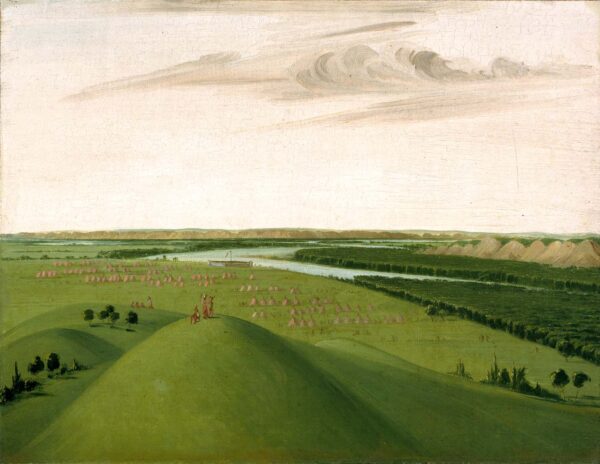 Fort Union, Mouth of the Yellowstone River, 2000 Miles above St. Louis by George Catlin, hand-painted oil painting reproduction