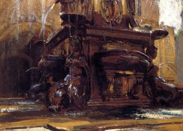 Fountain at Bologna by John Singer Sargent, hand-painted oil painting reproduction