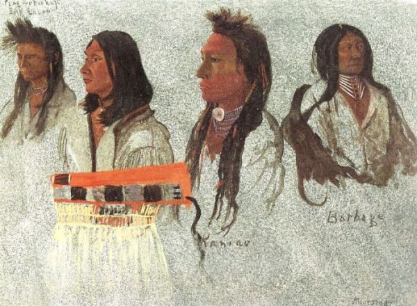 Four Indians by Albert Bierstadt, hand-painted oil painting reproduction