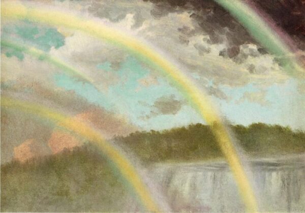 Four Rainbows over Niagara Falls by Albert Bierstadt, hand-painted oil painting reproduction