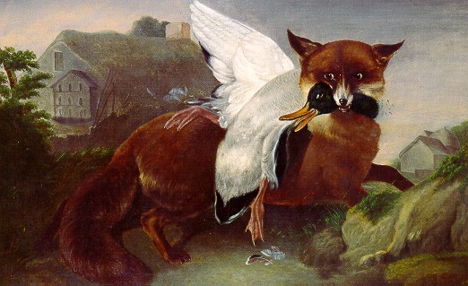 Fox And Goose by John James Audubon, hand-painted oil reproduction