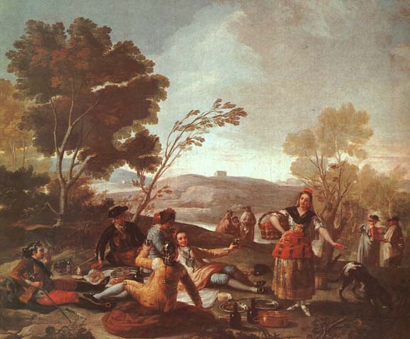 Picnic on the Banks of the Manzanares by Francisco de Goya, hand-painted oil reproduction