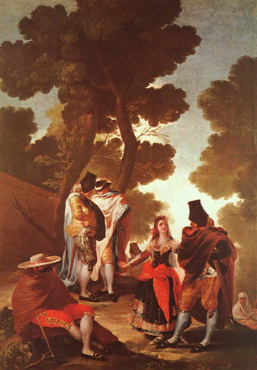 The Maja and the Masked Men by Francisco de Goya, hand-painted oil reproduction