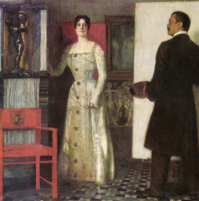 Franz and Wife in Studio by Franz von Stuck, hand-painted oil reproduction