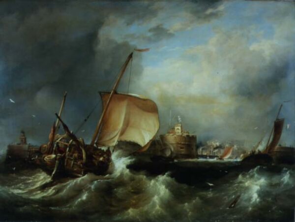 French Herring Boat Running into the Port off Havre de Grace by Edward William Cooke, hand-painted oil painting reproduction
