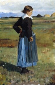 French Peasant Girl by Frederick Childe Hassam, hand-painted oil painting reproduction
