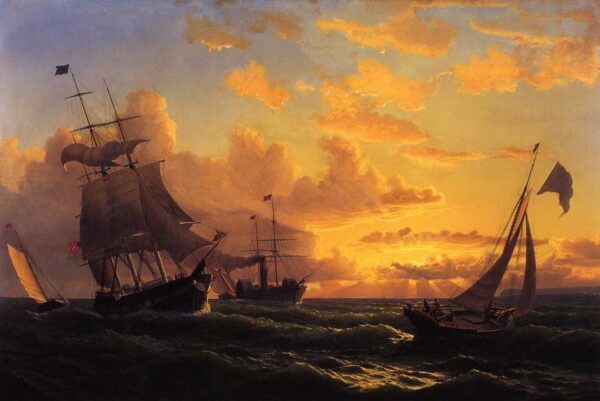 Fresh Breeze of Sandy Hook by William Bradford, hand-painted oil painting reproduction