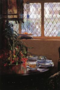 From the Dining Room Window by Guy Rose, hand-painted oil painting reproduction