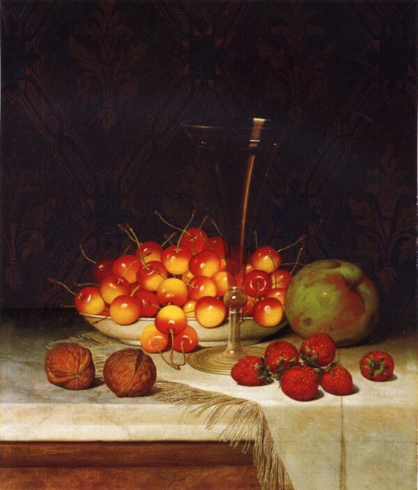 Fruit and Wine by William Mason Brown, hand-painted oil painting reproduction