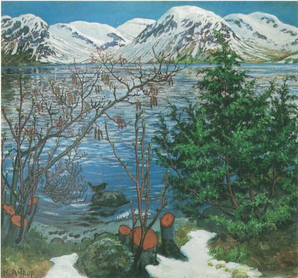 Fugl P? Sten by Nikolai Astrup, hand-painted oil painting reproduction