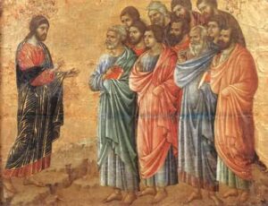 Appearence on the Mountain in Galilee by Duccio di Buoninsegna, hand-painted oil painting reproduction