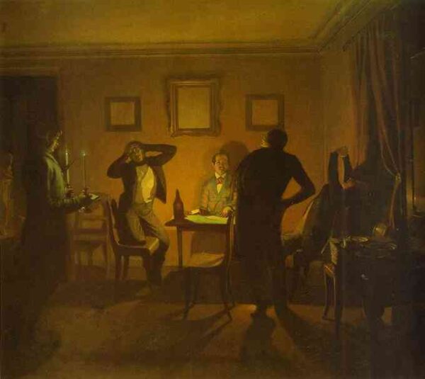 Gamblers by Pavel Fedotov, hand-painted oil painting reproduction