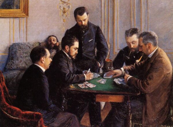 Game of Bezique by Gustave Caillebotte, hand-painted oil painting reproduction